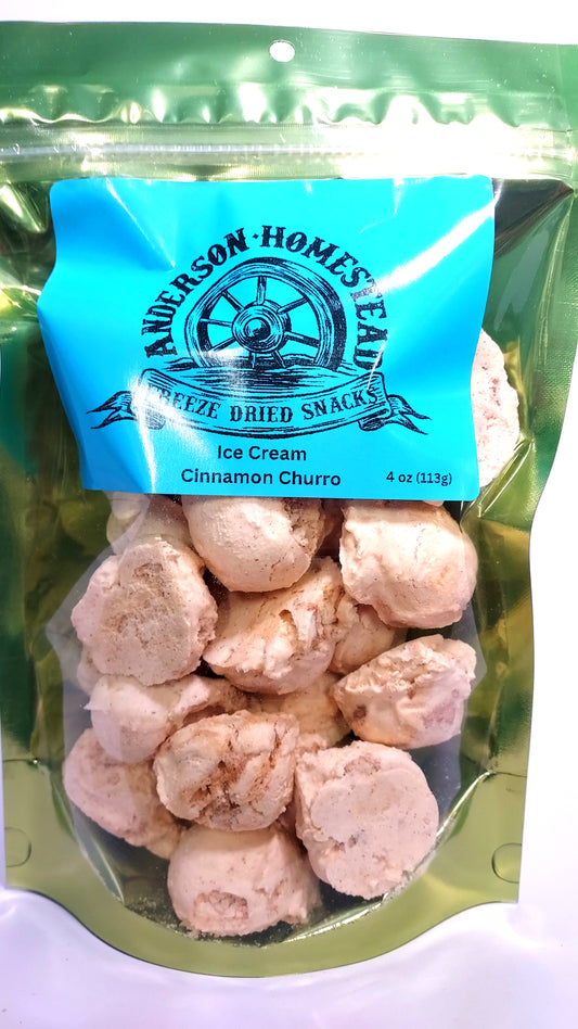 Freeze Dried Cinnamon Churro Ice Cream Scoops